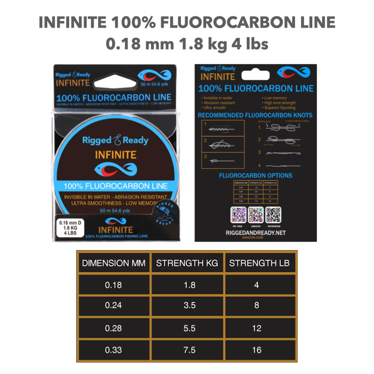 Infinite Fluorocarbon 4 lb - 1.8 kg 100% Fluorocarbon fishing line