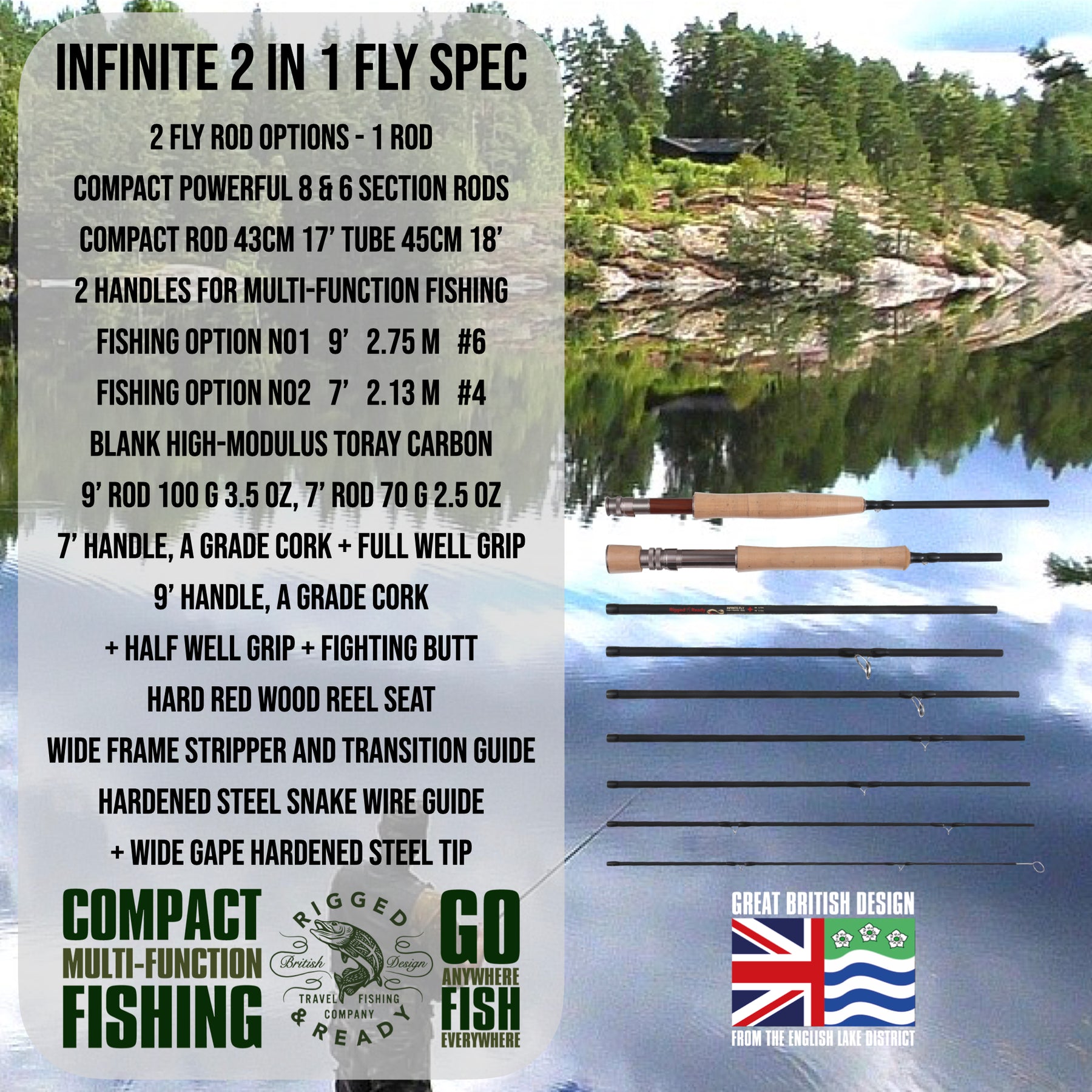 1set Fly Rod and Reel Combo 8FT-2.4M-3/4&9FT-2.7M-5/6 Fly Fishing