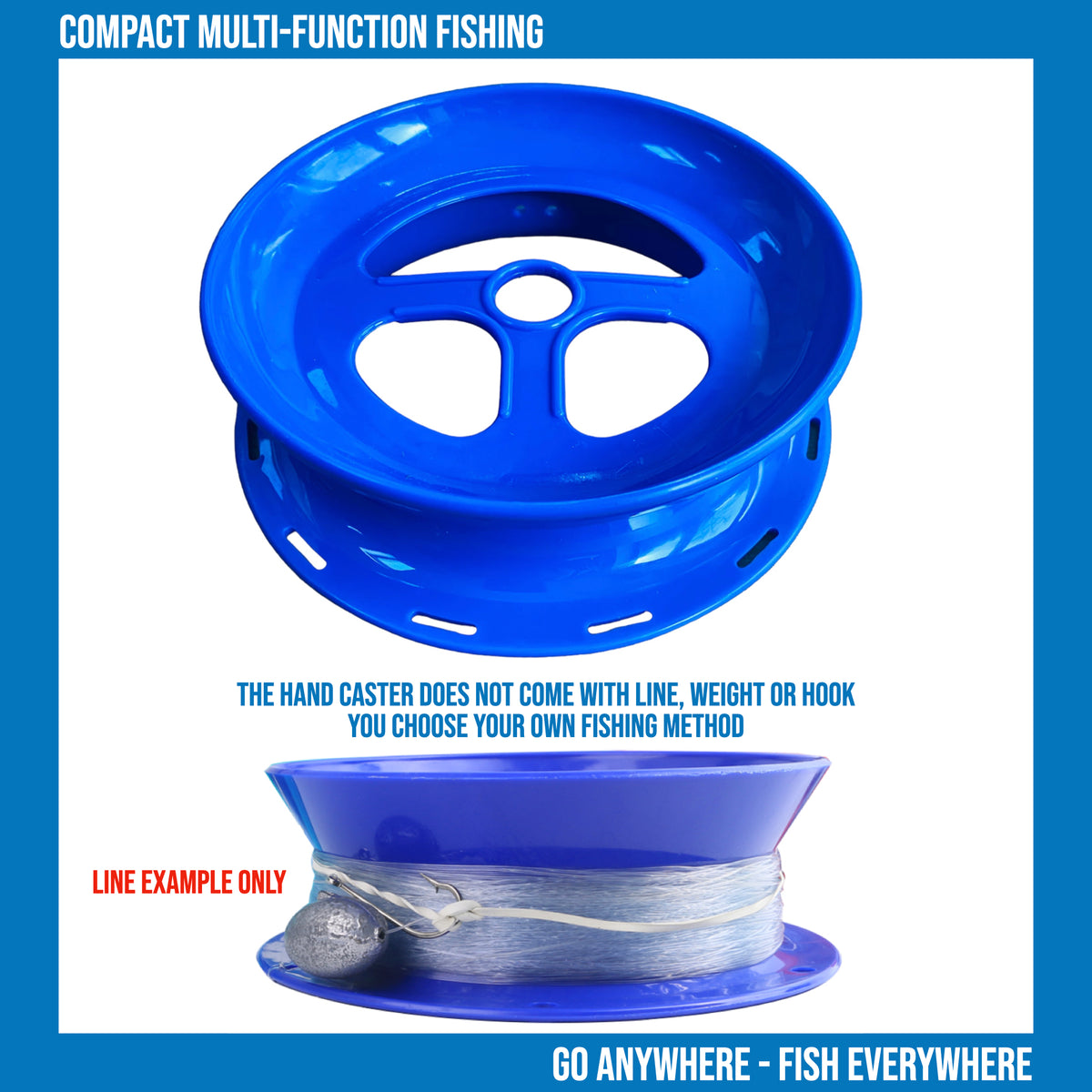 Hand Caster 16cm 6 1/4" Ring-finger holes-Fishing-Kite Fly-Christmas lights (no line)