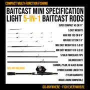 Infinite Mini. Spinning-Baitcast Travel Fishing Rod. 10-in-1 Combination Rod.
