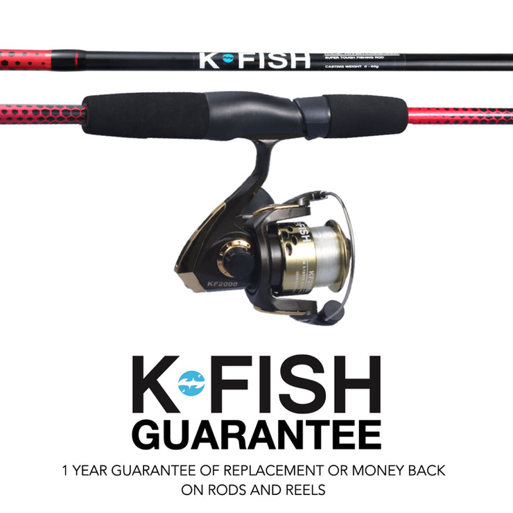 K-Fish Fishing Spinning Rod Reel with Line Combo + Fish Guide. 6ft