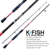 K-Fish Fishing Spinning Rod + How To Fish Guide. 6ft (1.7m) Fish Pole Angling kit