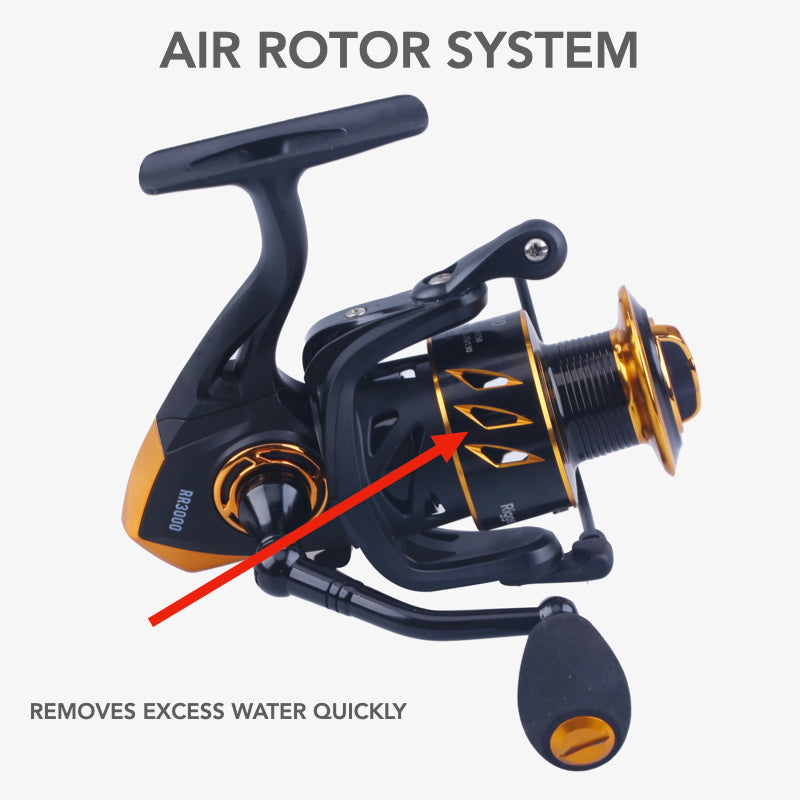 air rotor fishing reel RR 6000Reel Big Fish Spin. Smooth Strong Durable Salt Protected
