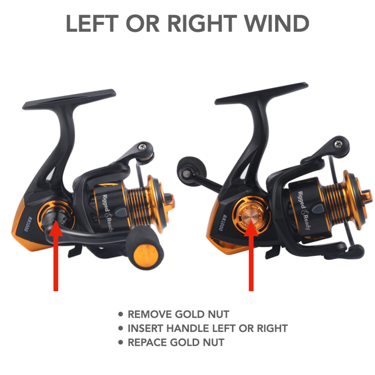 Reel - RR 1000 spin reel. Salt protected. 4+1 bearing. Spare spool + b –  Rigged and Ready