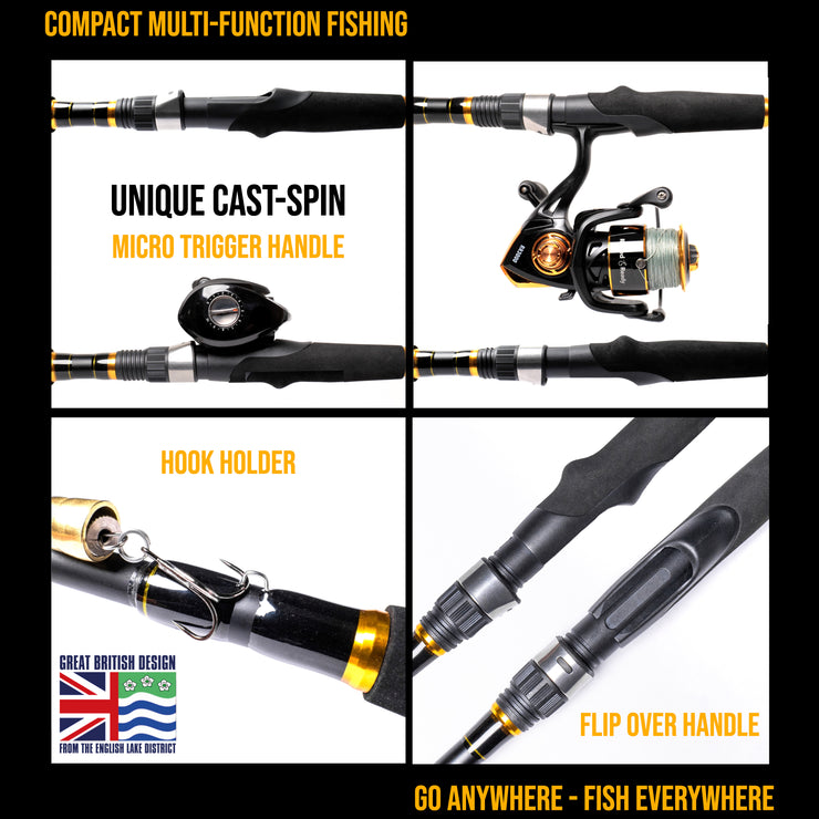 Infinite Ultimate Compact Spin Baitcast Fly Travel Fishing Rod 25