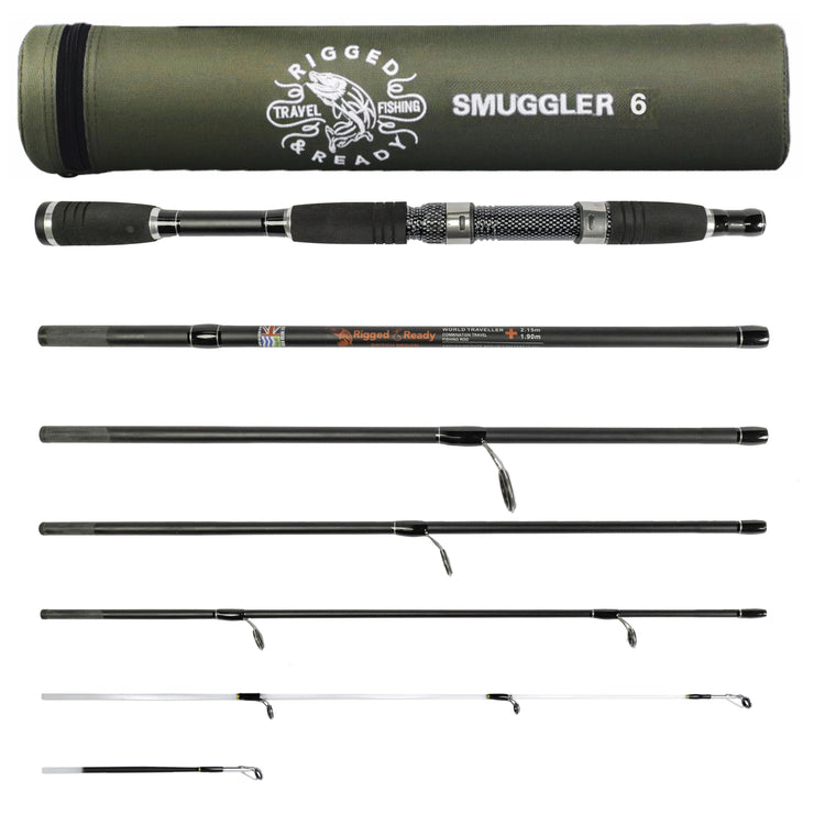 Smuggler 6 215+190cm Compact Travel Fishing Rod + 2 tips – Rigged