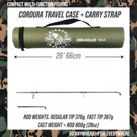 S Max. Big Fish Powerful Predator-Carp-Surf Travel Fishing Rod + 2 tips 3.6+3.2m  11’ 10”+10’ 7”