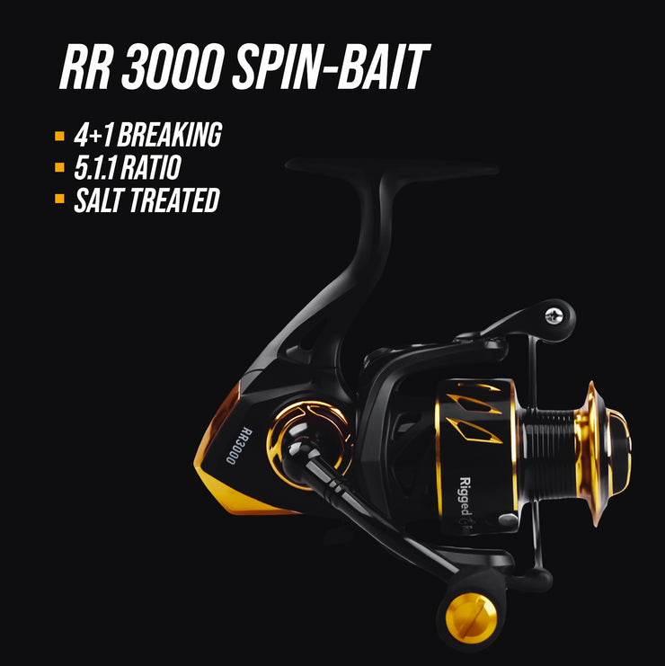 Reel - RR3000 Salt Treated Fishing Reel + Spare Spool + Reel Bag