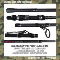 S Max. Big Fish Powerful Predator-Carp-Surf Travel Fishing Rod + 2 tips 3.6+3.2m  11’ 10”+10’ 7”