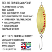 16 Small Premium Fishing Spoons Set Fish Rig 100% Barbless