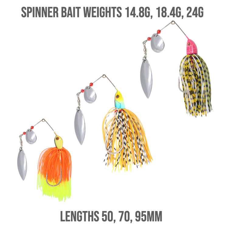 6 Weedless Spinner Bait Set Fish Rig 100% Barbless – Rigged and Ready